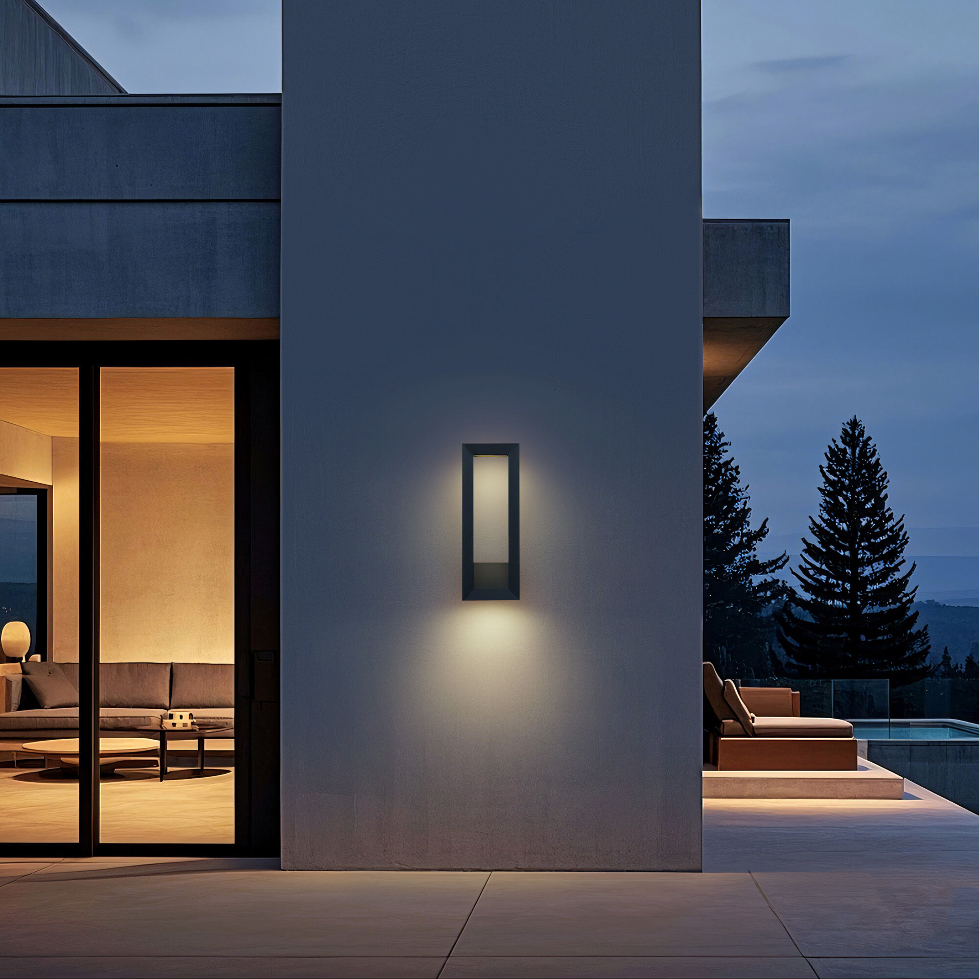 Paletto LED 28 inch Sand Black Outdoor Wall Sconce